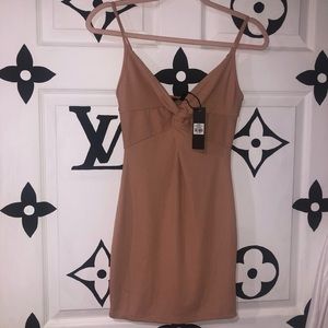 NWT Nude Pink Knotted Ribbed Dress